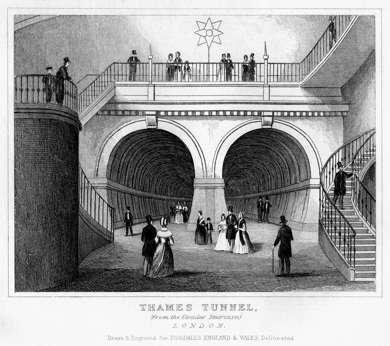 Thames-tunneli, Lontoo, 1800-luku tekijältä Unbekannt