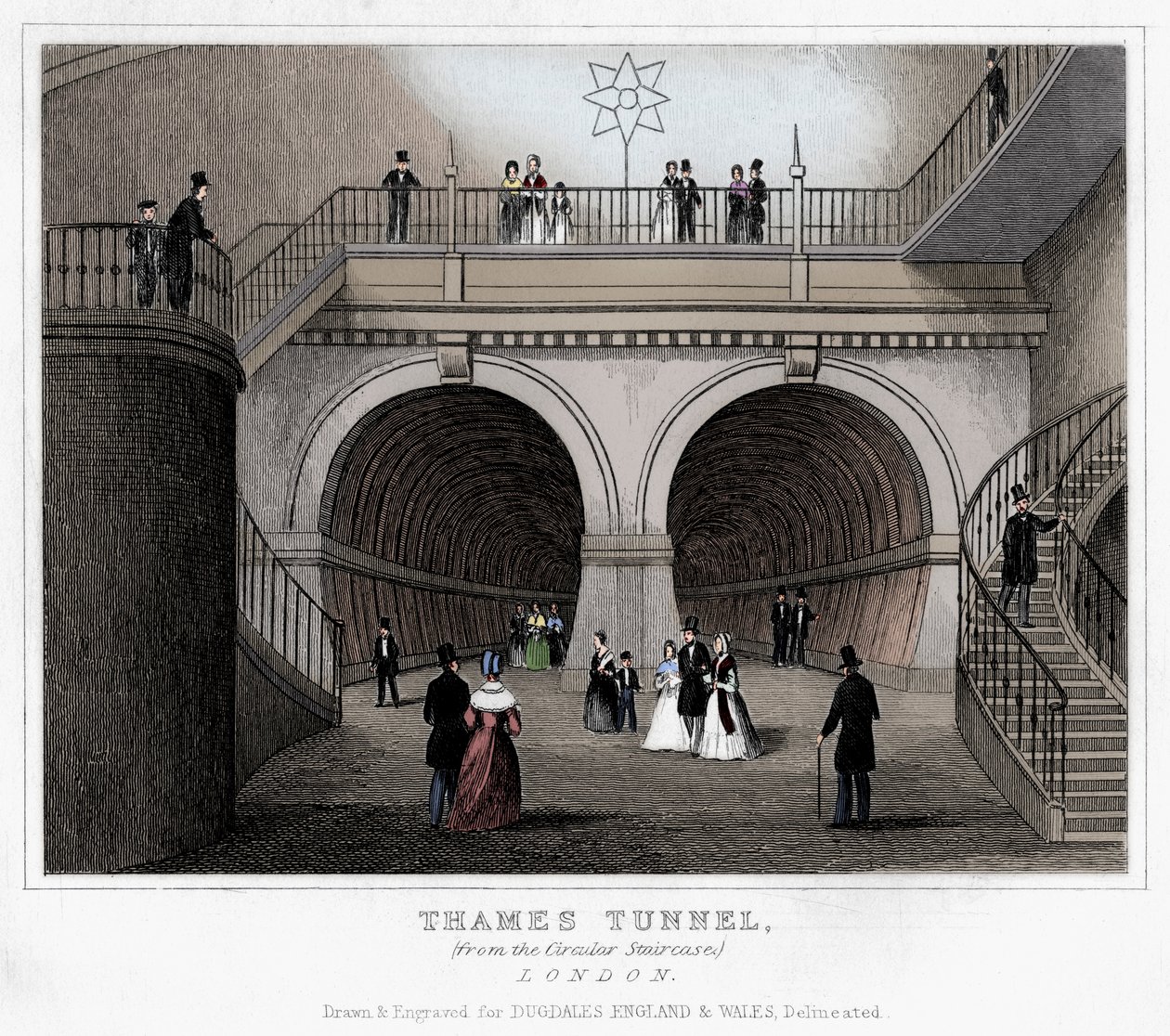 Thames-tunneli, Lontoo, 1800-luku tekijältä Unbekannt
