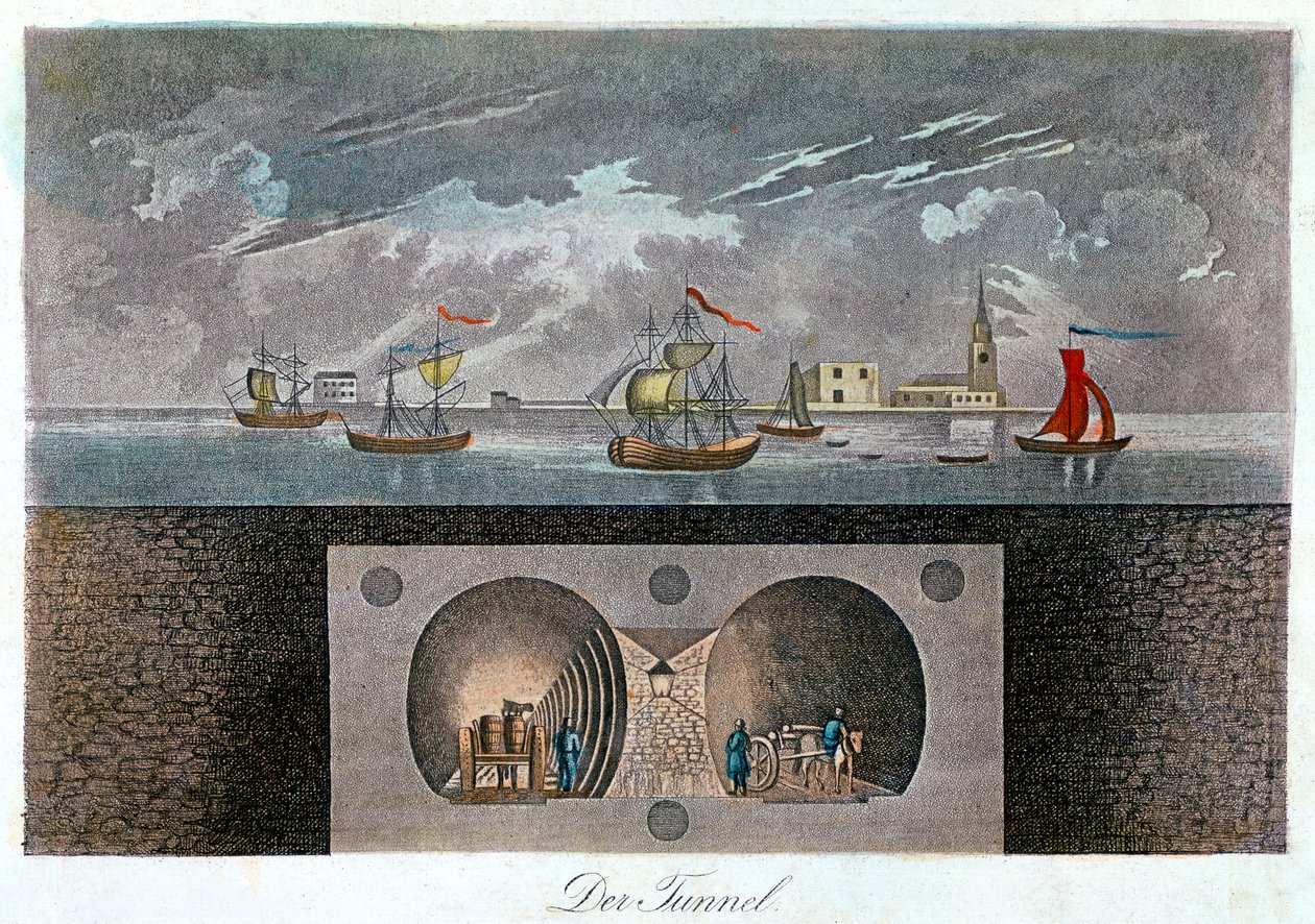 Thames-tunneli, c1830 tekijältä Unbekannt