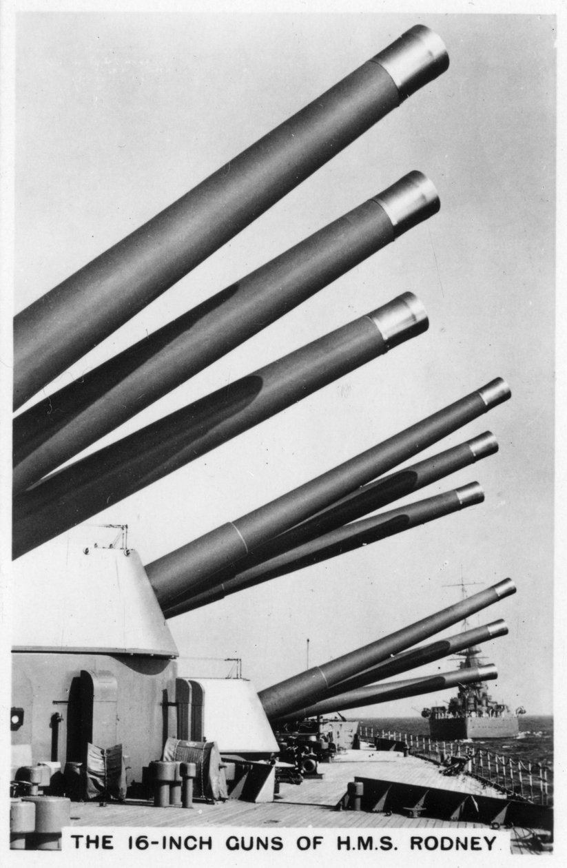 Taistelulaivan HMS Rodney 16 tuuman aseet, 1937 tekijältä Unbekannt