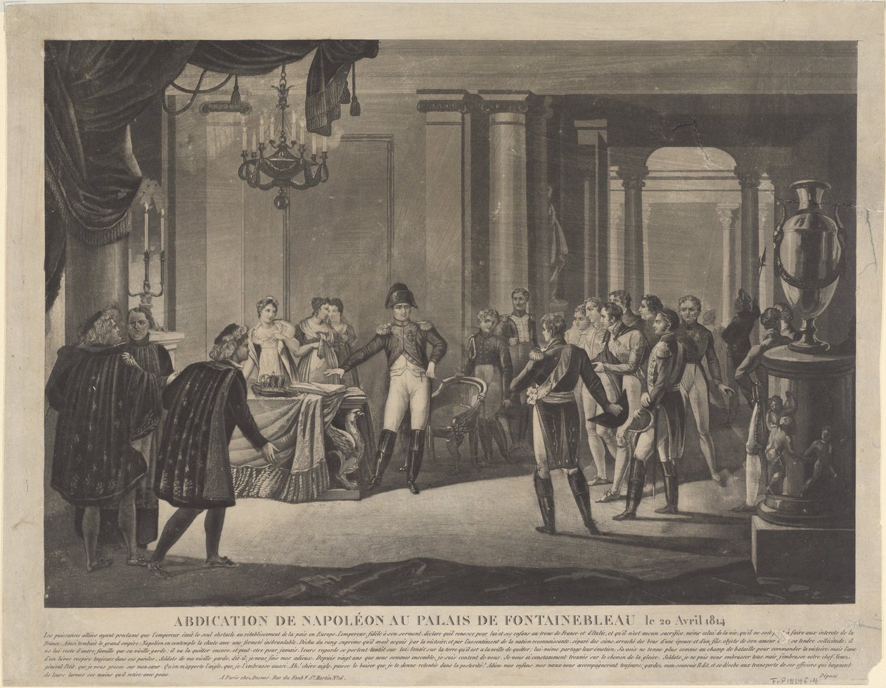 Napoleonin luopuminen Fontainebleaussa, 1814 tekijältä Unbekannt