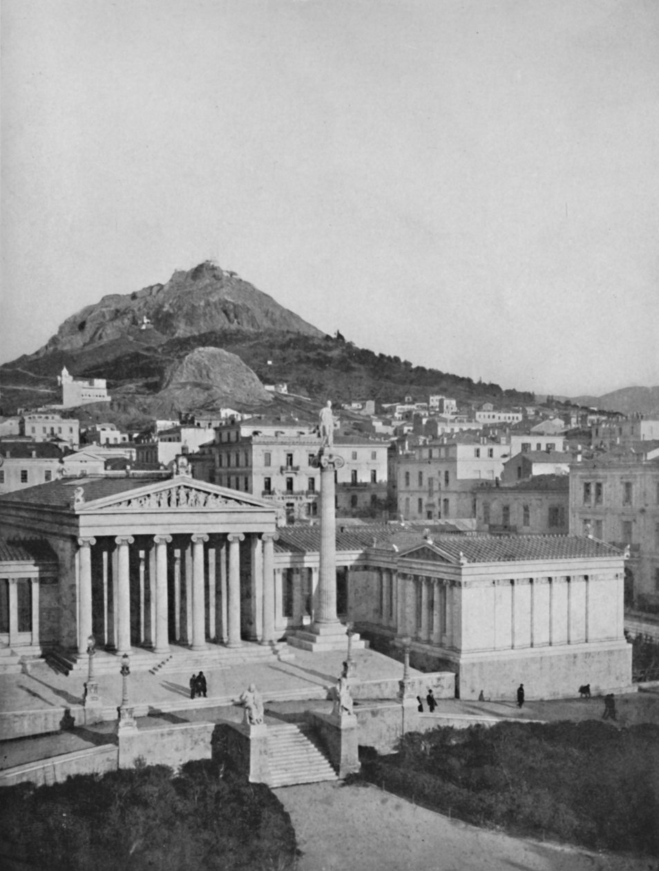 Akatemia, Lycabettus-vuori taustalla, 1913 tekijältä Unbekannt