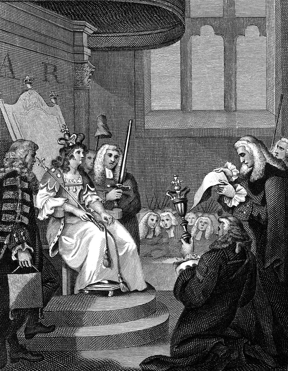 Englannin ja Skotlannin välinen liittosopimus luettiin ennen kuningatar Annea, 1826 tekijältä Unbekannt