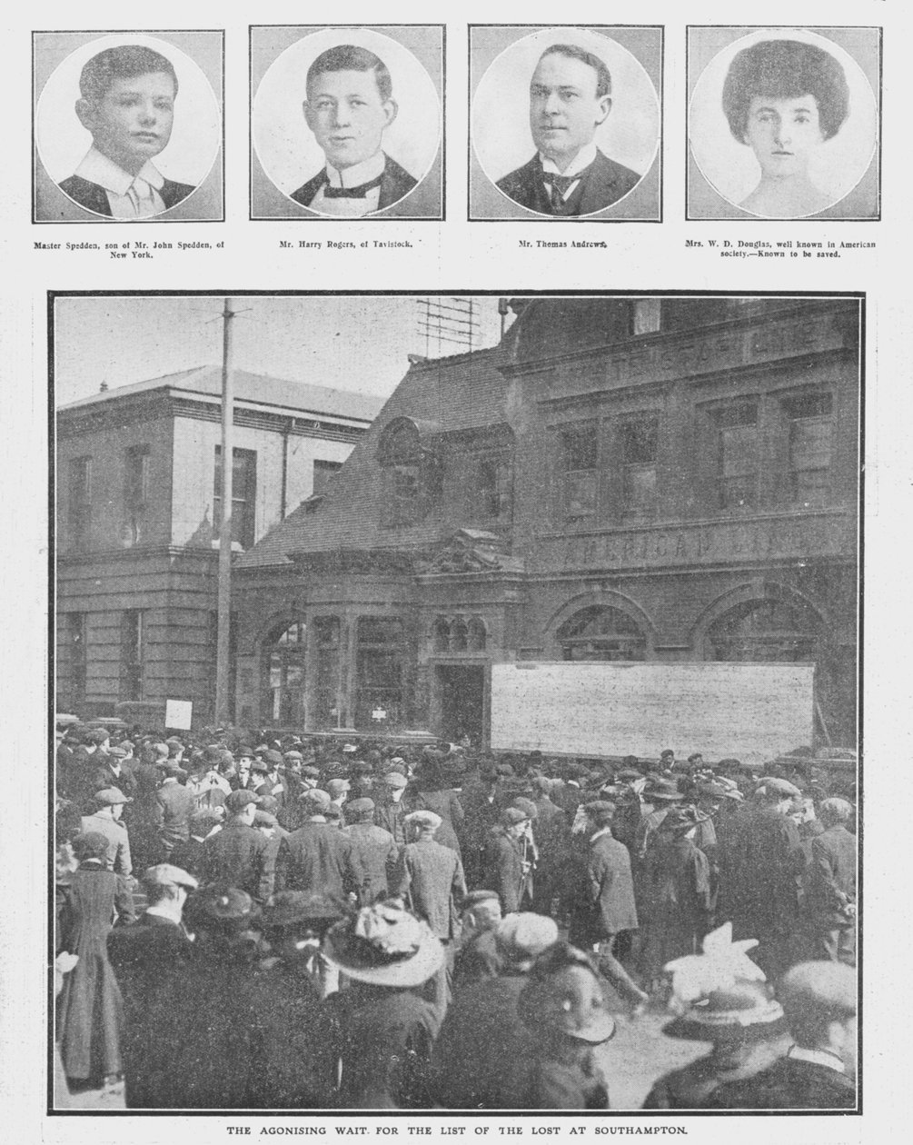 The Agonizing Wait for the List of the Lost Southamptonissa, 20. huhtikuuta 1912. tekijältä Unbekannt