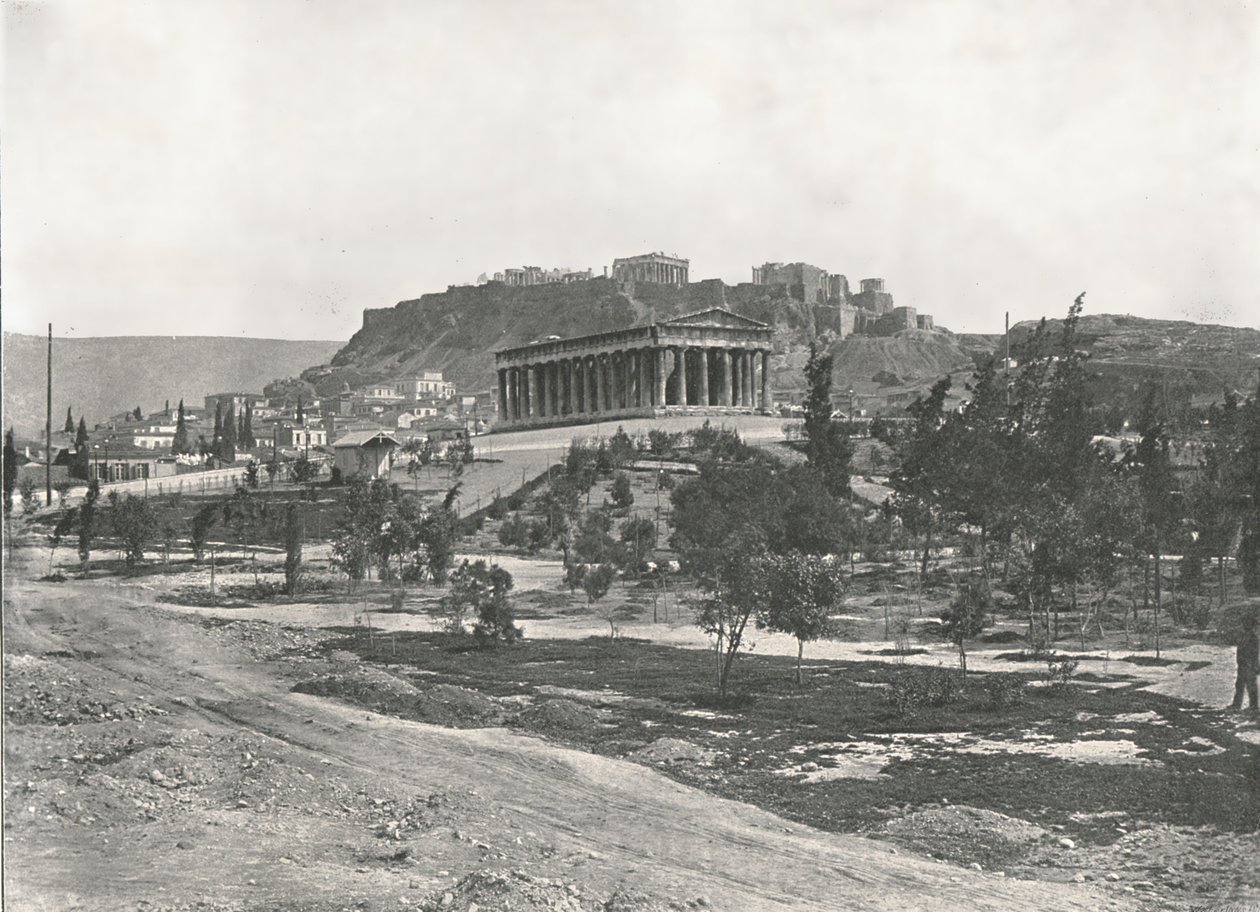Agora ja Akropolis, Ateena, Kreikka, 1895. tekijältä Unbekannt