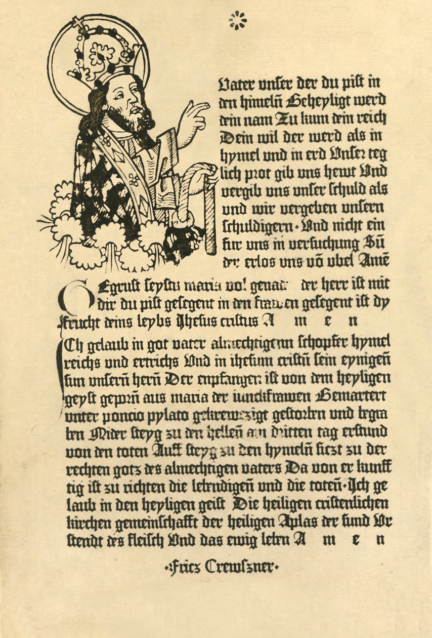 Kaikkivaltias, Paternosterin, Ave Marian ja Credon kanssa saksaksi, 1915. tekijältä Unbekannt