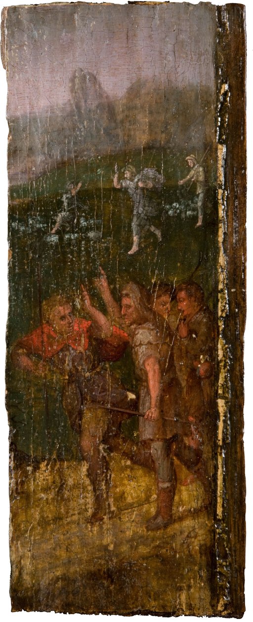 Enkeli ilmestyy paimenille taustalla, 1600. tekijältä Unbekannt