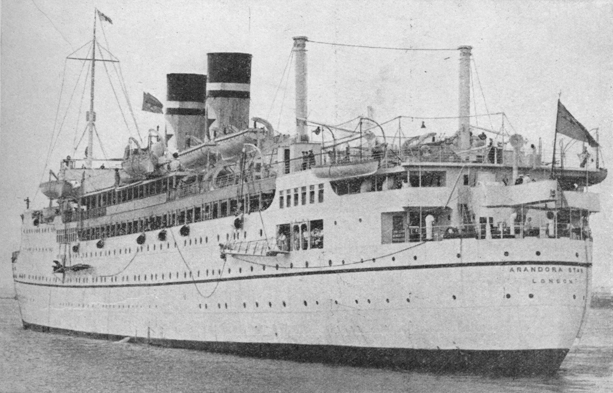 Arandora-tähti rauhanaikamatkan alussa, c1938 1940 tekijältä Unbekannt