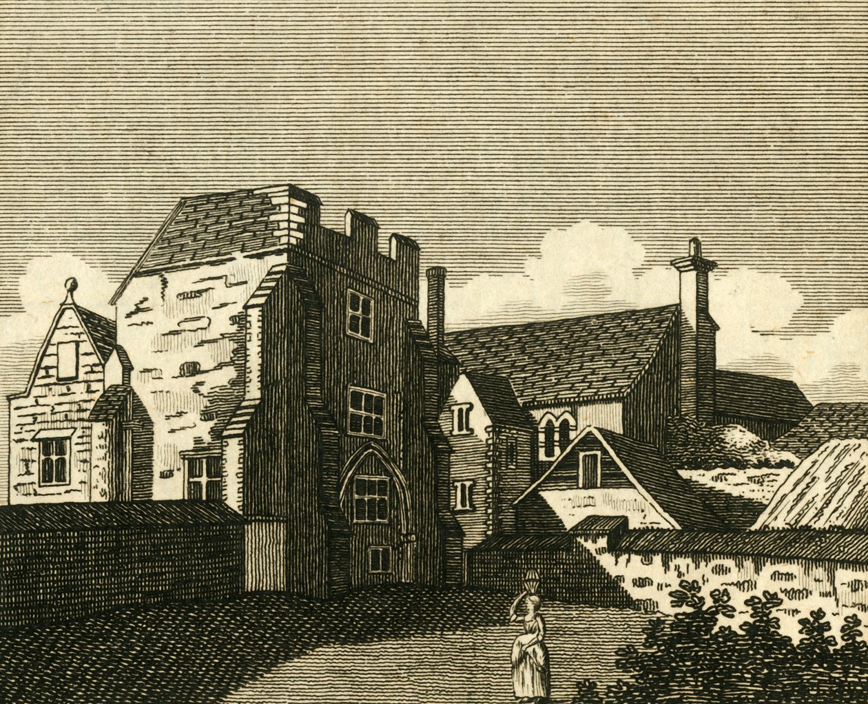 Arkkipiispapalatsin suuri sali, Canterbury, n. 1786. tekijältä Unbekannt