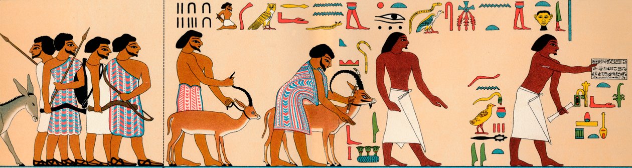 Seemiläisten paimentolaisten heimon saapuminen Egyptiin, 1895 eKr., 1903 tekijältä Unbekannt