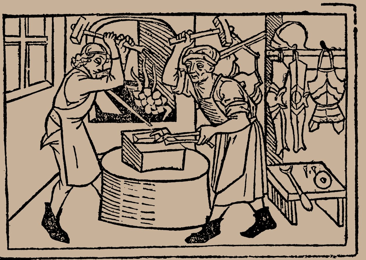 Sepän taito. Rodericus Zamorensiksen Speculum Vitae Humanaesta, 1479. tekijältä Unbekannt