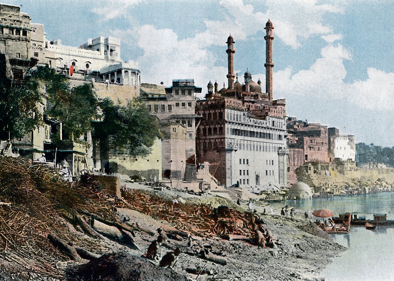 Aurangzeb-moskeija, Varanasi, Intia, vuodelta 1890 tekijältä Unbekannt