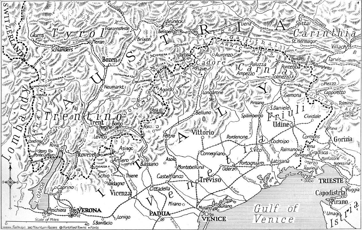 Italian Itävallan raja, 1915 tekijältä Unbekannt