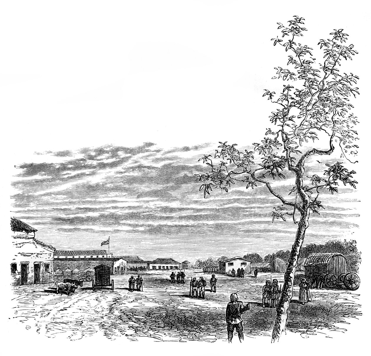Kasarmi Meerutissa, Intiassa, 1850-luku, 1888 tekijältä Unbekannt