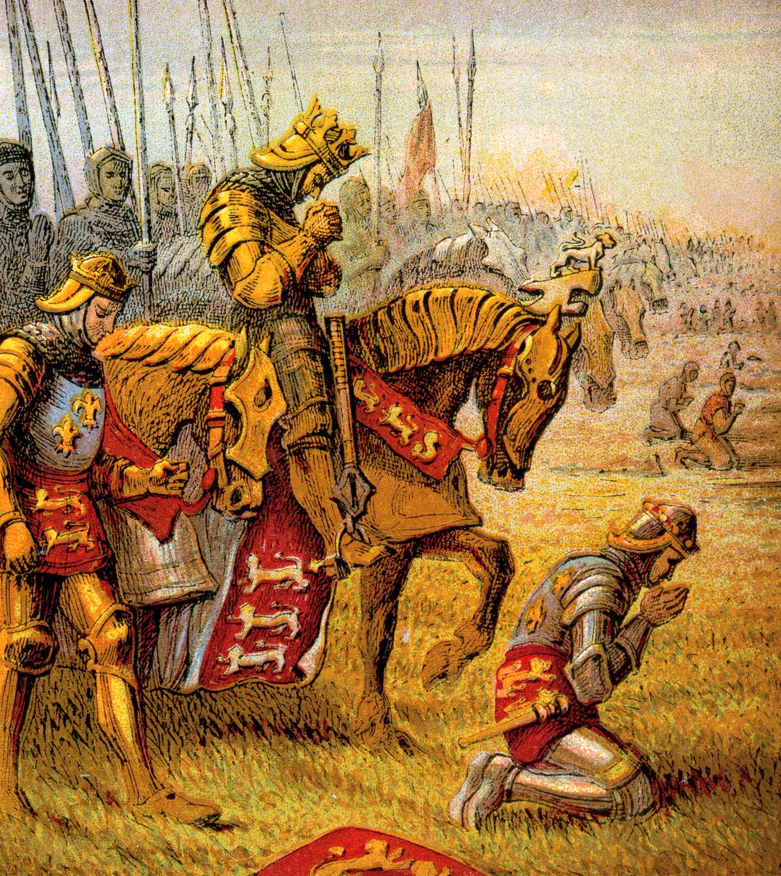 Agincourtin taistelu, 1415, n. 1850 tekijältä Unbekannt