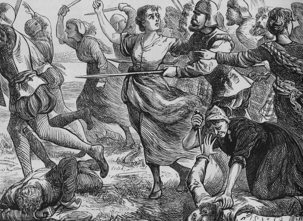 Ancrum Moorin taistelu, 27. helmikuuta 1545, vuonna 1880 tekijältä Unbekannt