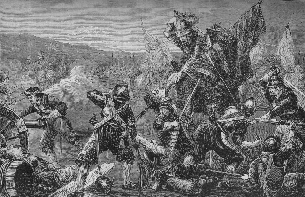 Nasebyn taistelu, 14. kesäkuuta 1645, c1880 tekijältä Unbekannt