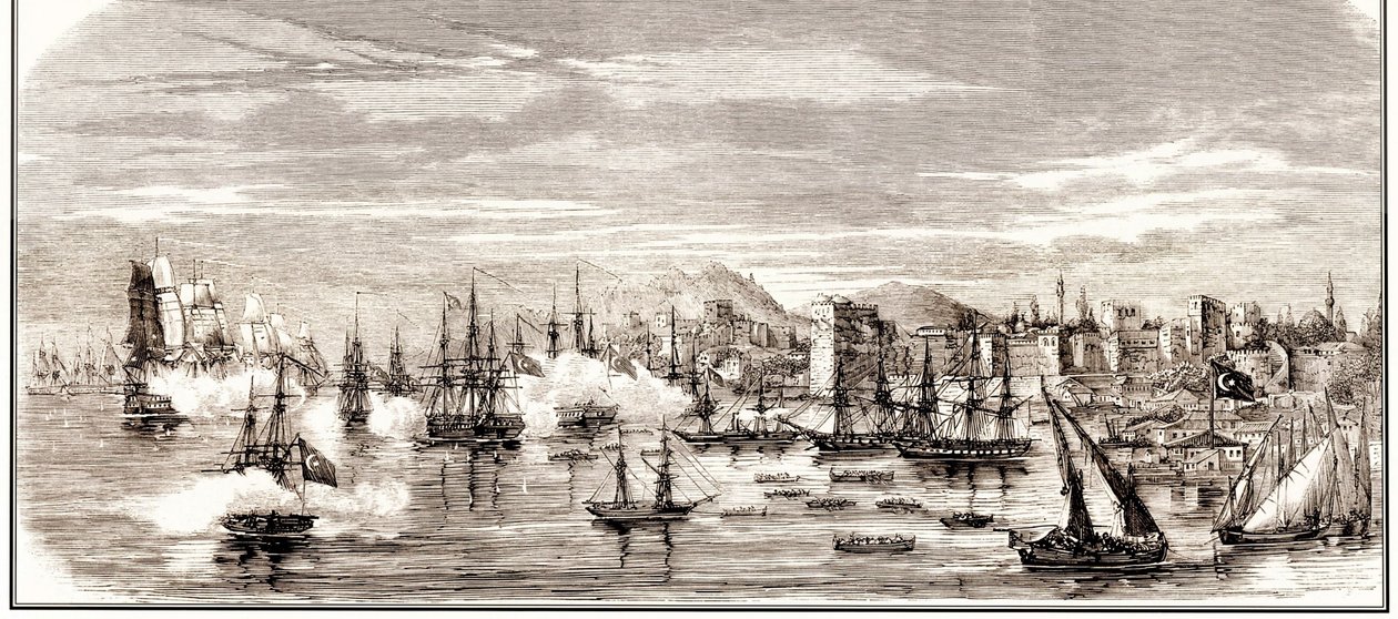 Sinopin taistelu 30. marraskuuta 1853, 1800-luvun puolivälissä. tekijältä Unbekannt