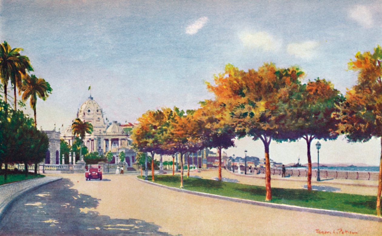 Kaunis Beira Mar Drive - lähestyy upeaa Monroen palatsia, 1914 tekijältä Unbekannt