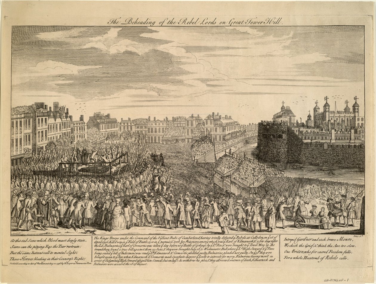 Jakobiittikapinallisten mestaus Tower Hillissä, 1746 tekijältä Unbekannt