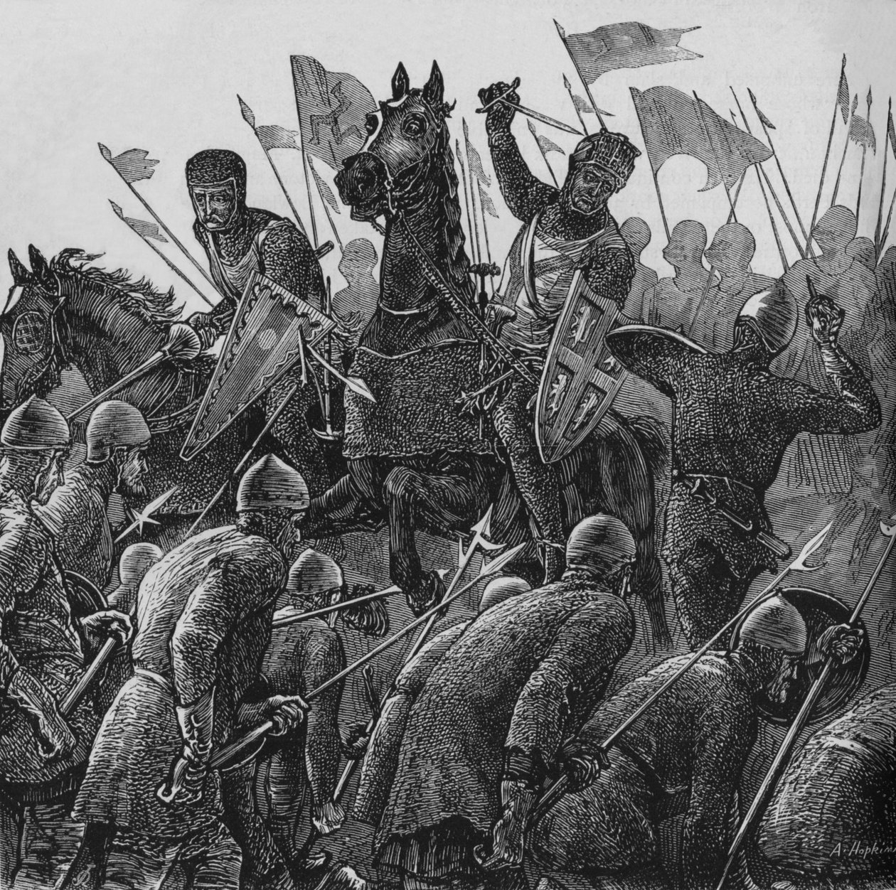 Durhamsin piispan syyte Falkirkissa, 22. heinäkuuta 1298, c1880 tekijältä Unbekannt