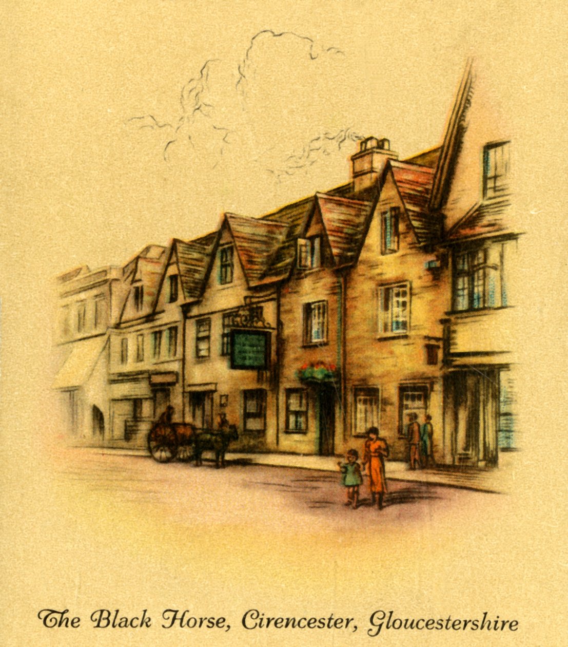 Musta hevonen, Cirencester, Gloucestershire, 1936. tekijältä Unbekannt