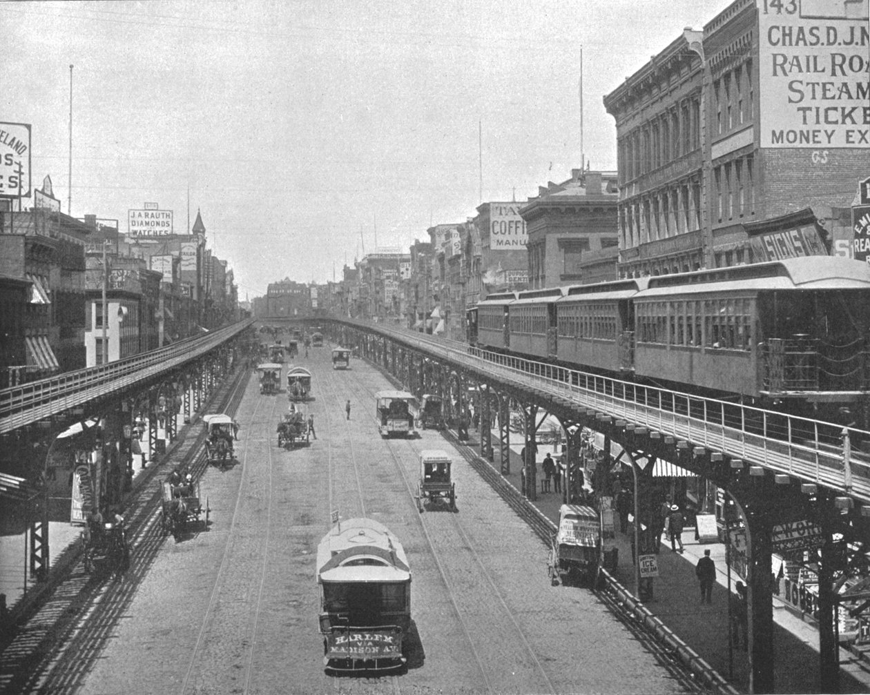 Bowery, katsot pohjoiseen, New York, USA, 1900. tekijältä Unbekannt