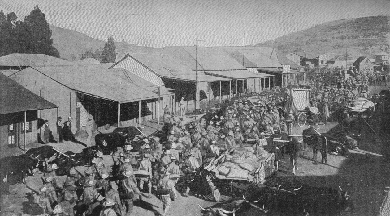 Brittiarmeija marssii Pretorian katujen läpi, 1902 tekijältä Unbekannt