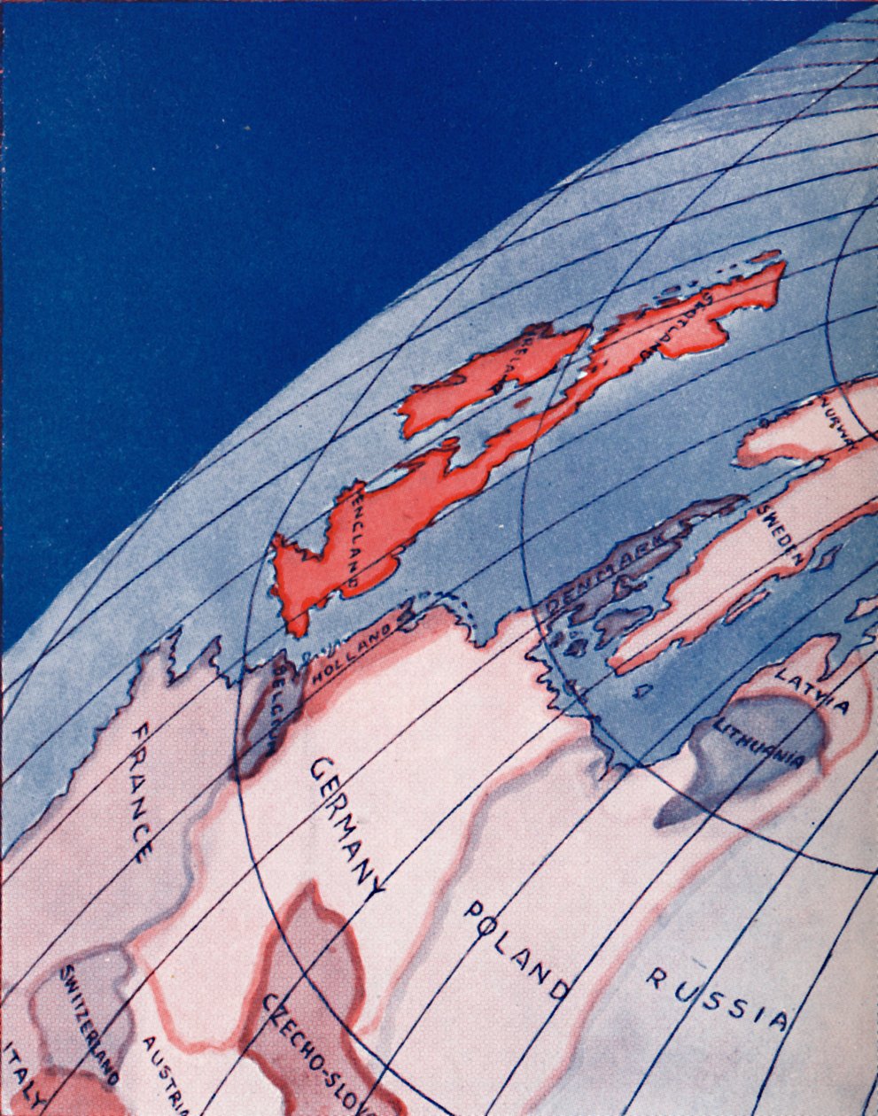 Brittisaaret ja Pohjois-Eurooppa klo 6 keskikesäpäivänä vuonna 1935 tekijältä Unbekannt
