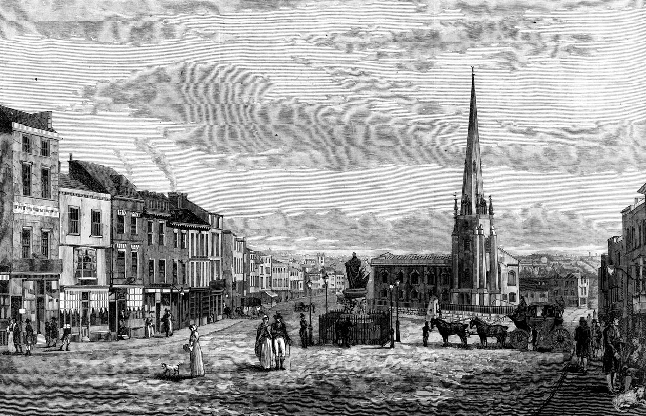 Härkätaisteluareena St Martinsin kirkon kanssa, Birmingham, 1812 1887 tekijältä Unbekannt