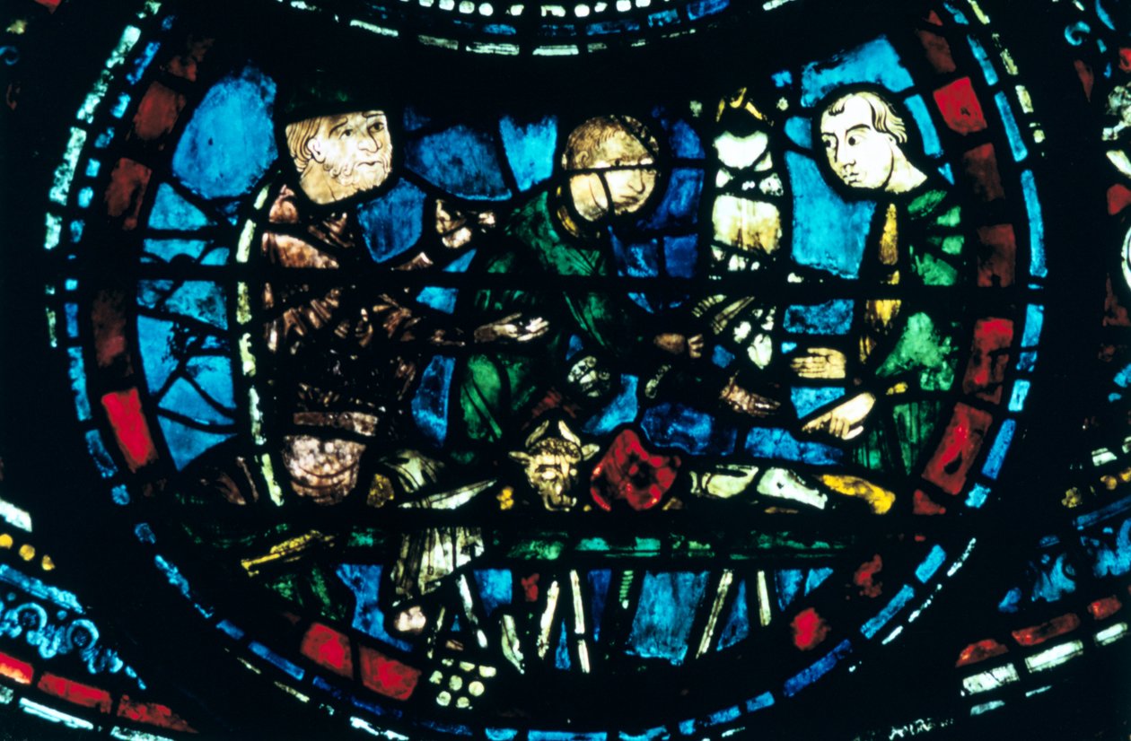 The Butchers, lasimaalaus, Chartresin katedraali, Ranska, 1194-1260 tekijältä Unbekannt