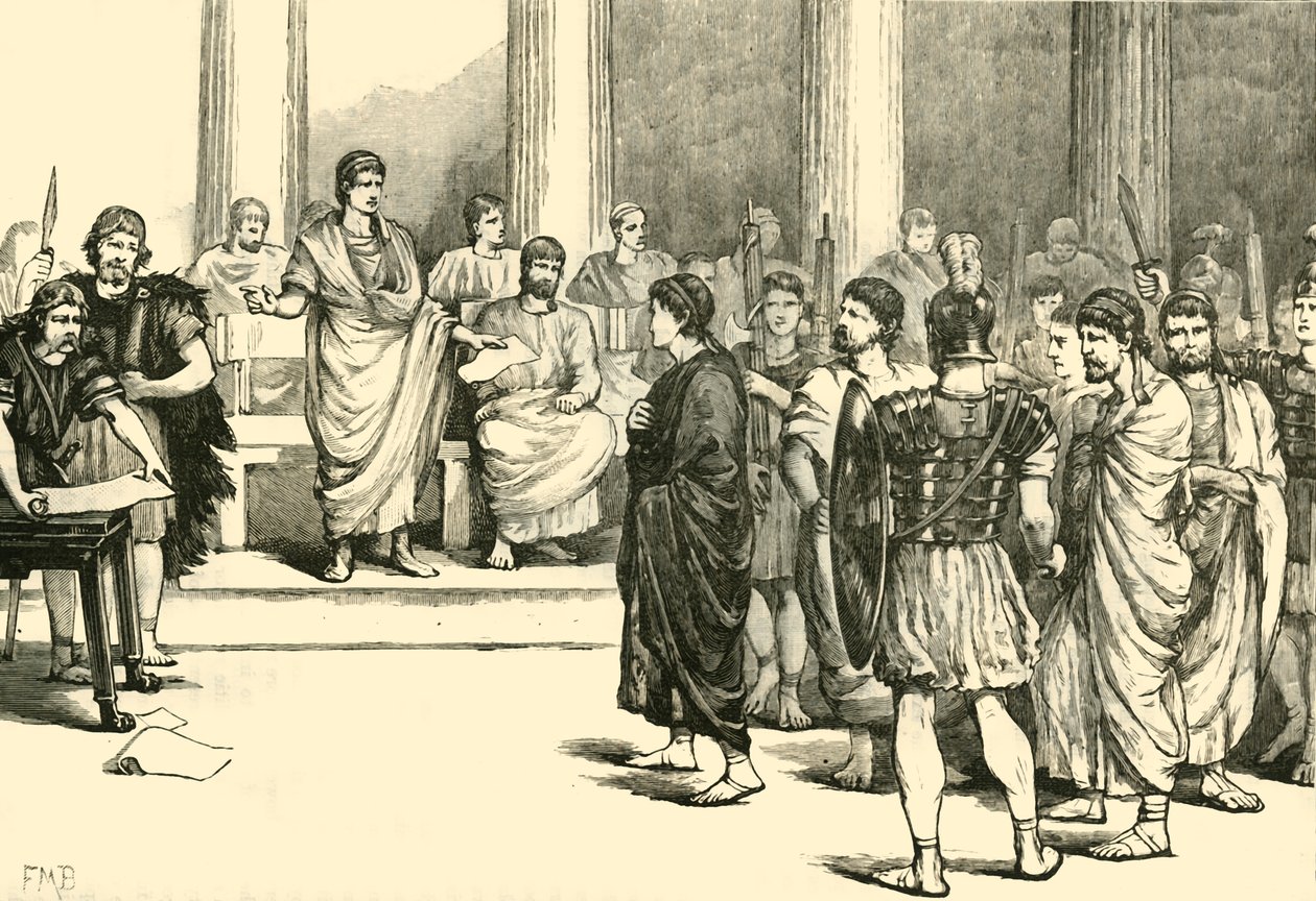 Catilinarialaiset salaliittolaiset ennen senaattia, 1890. tekijältä Unbekannt