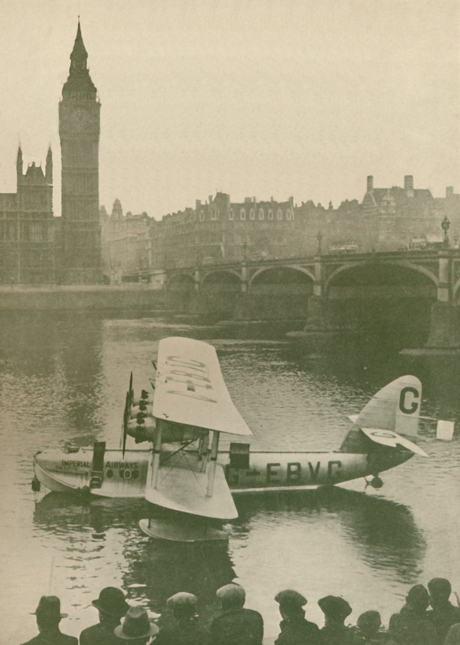 Calcutta Flying-Boat ankkurissa Thamesissa parlamenttitaloa vastapäätä, 1927 tekijältä Unbekannt