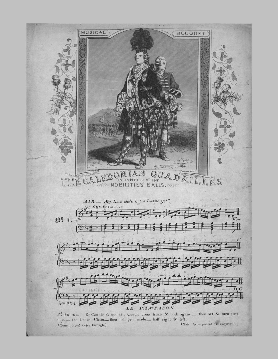 Caledonian Quadrilles, nuotit, c1870. tekijältä Unbekannt