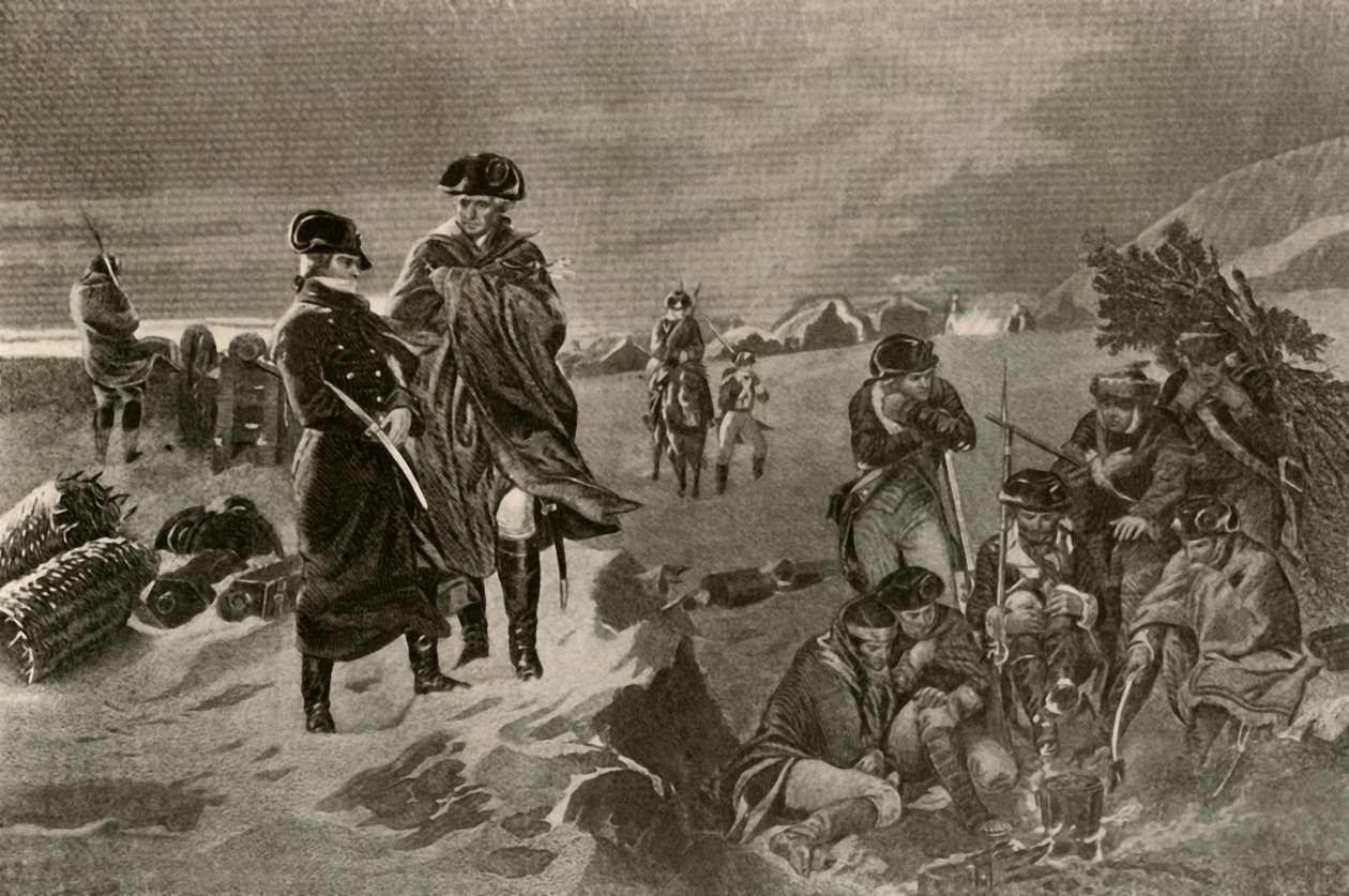 Valley Forgen leiri. Upseeriviitat ja hollantilaiset peitot sotilaille, c1777, 1937. tekijältä Unbekannt