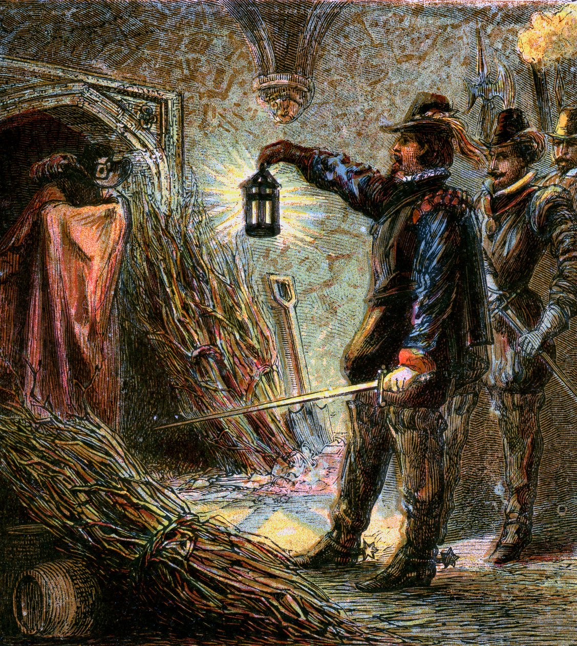 Guy Fawkesin vangitseminen, 1605, c1850 tekijältä Unbekannt