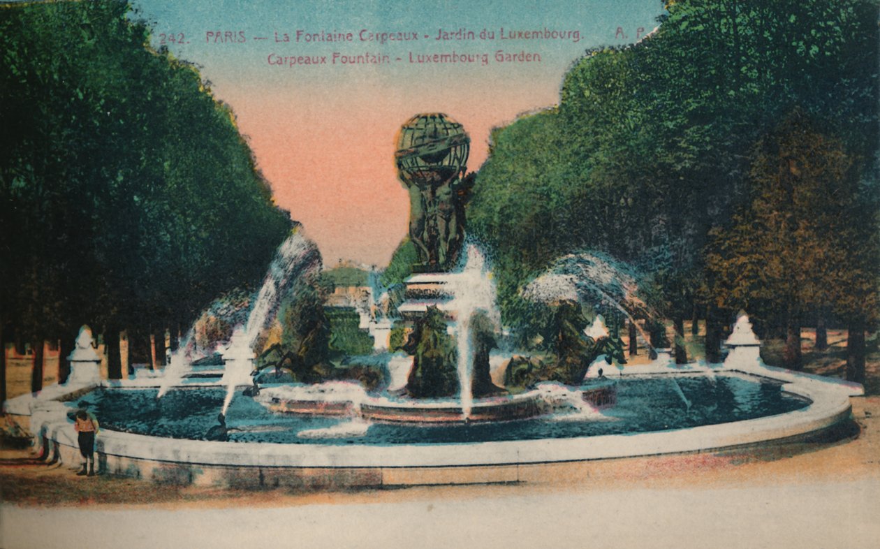 Carpeaux-suihkulähde - Luxemburgin puutarha, Pariisi, vuodelta 1920 tekijältä Unbekannt