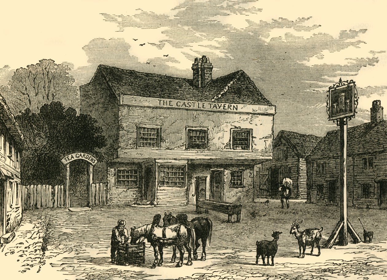 Castle Tavern, Kentish Town Road, vuonna 1800, n. 1876. tekijältä Unbekannt