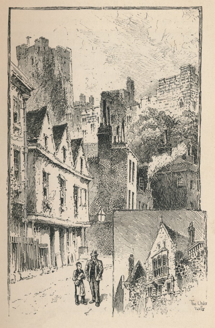 Linna Thames Streetiltä. Hieman ulkoseiniä, 1895 tekijältä Unbekannt