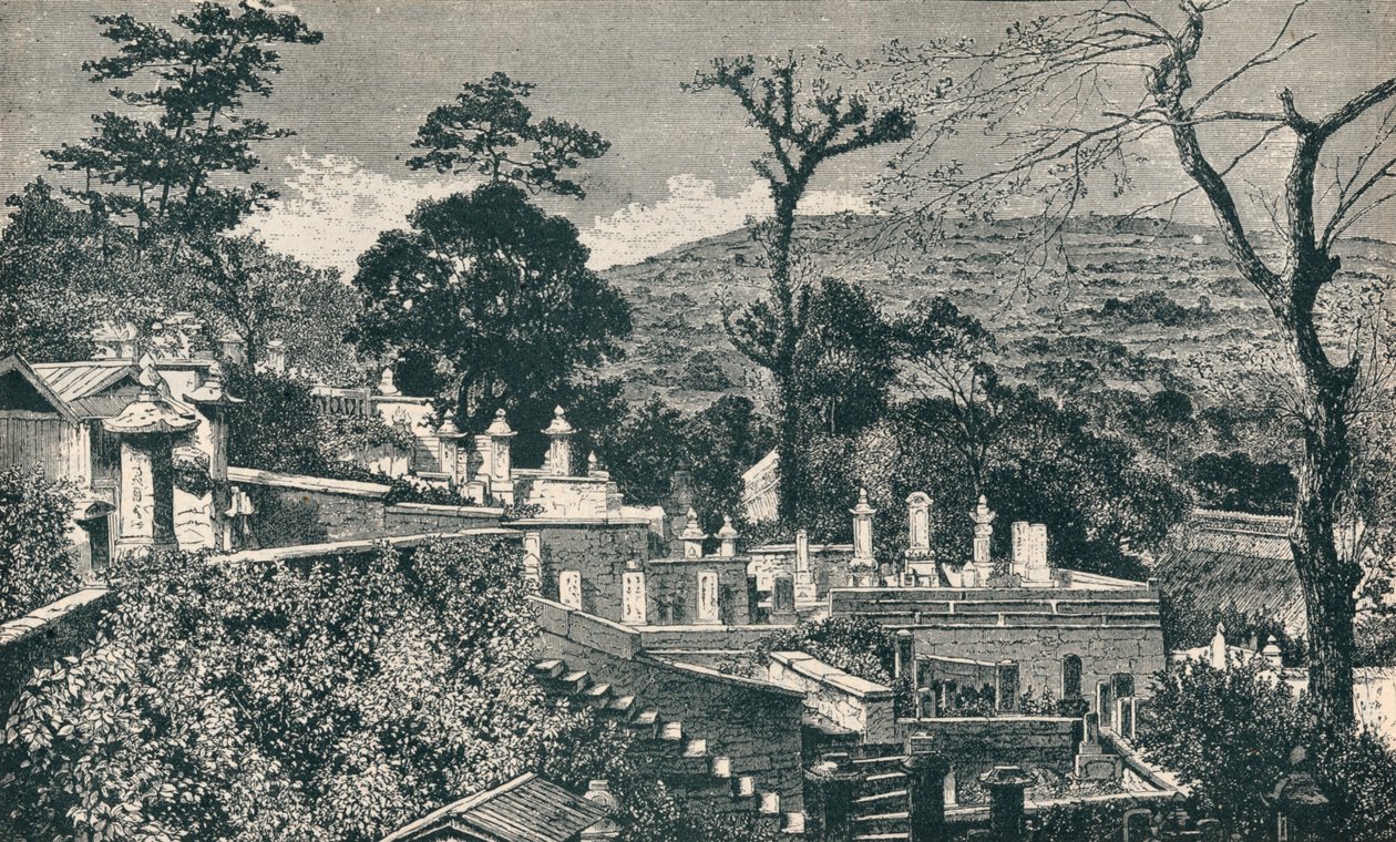 Cemetery Hill Nagasakissa, Japanissa, ennen kaupungin modernia laajennusta, 1907 tekijältä Unbekannt