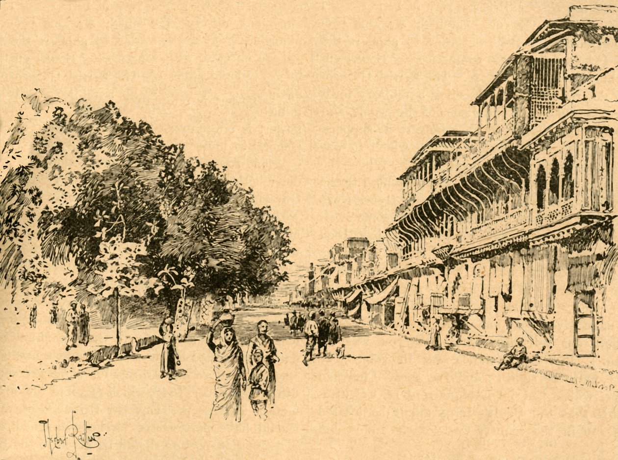 Chandni Chowk, Delhi, Intia, 1890. tekijältä Unbekannt