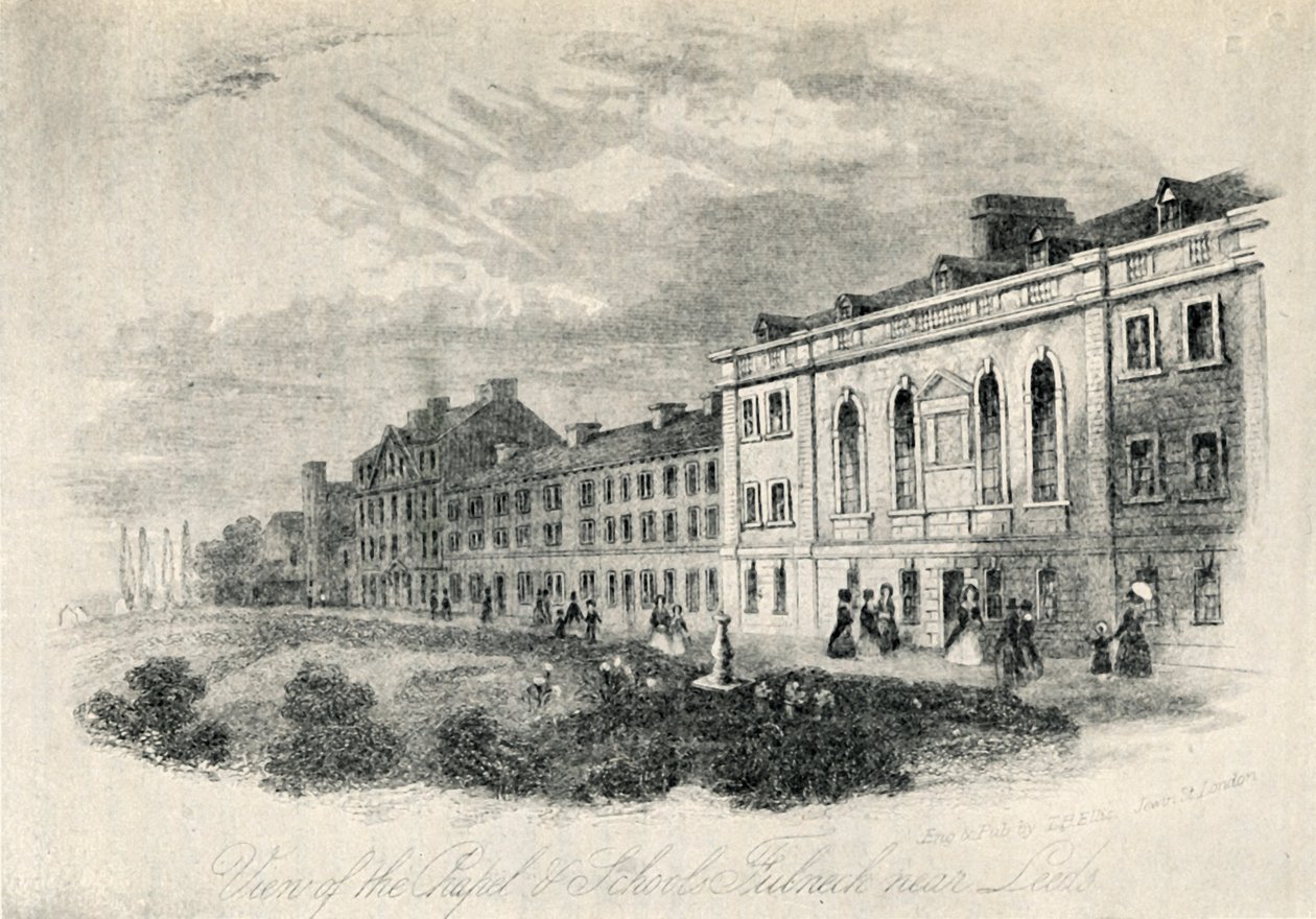 Kappeli ja koulut, Fulneck lähellä Leedsiä, 1800-luku, 1947. tekijältä Unbekannt