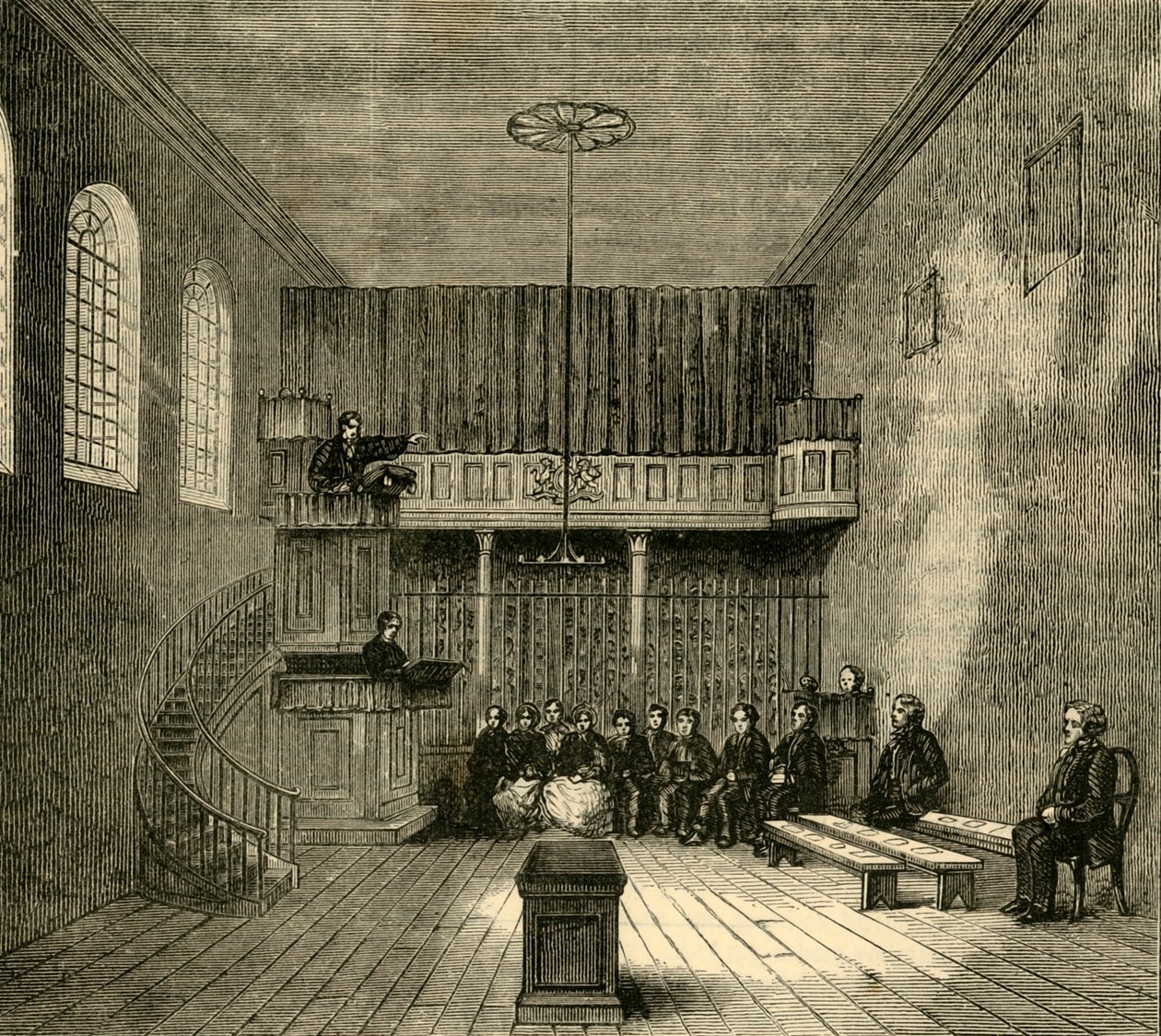 Kappeli Newgatessa, vuodelta 1872. tekijältä Unbekannt