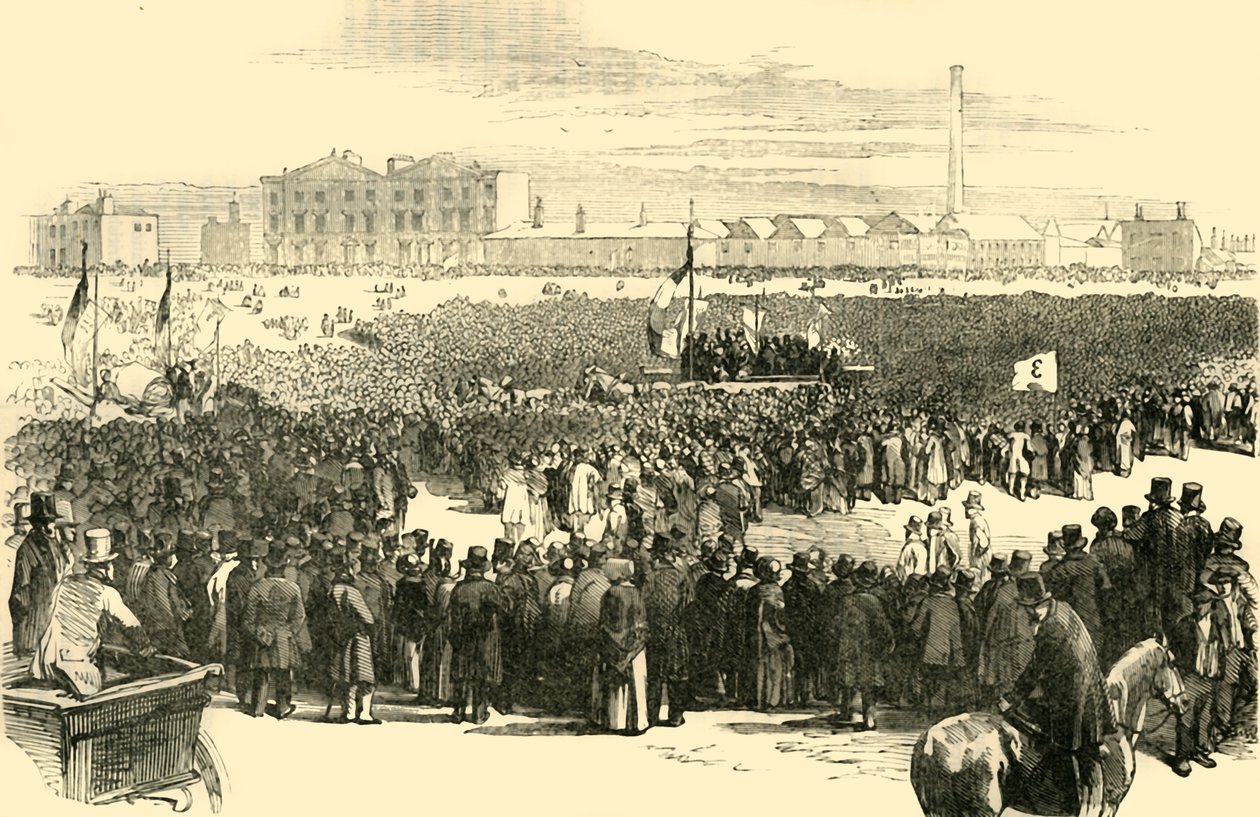 Chartist Meeting Kennington Commonissa, 1848, c1878. tekijältä Unbekannt