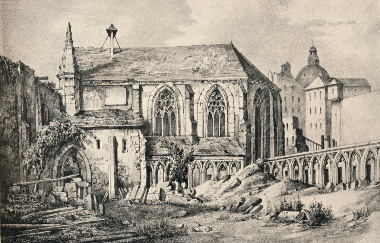 College of Clunyn kirkko ja luostari vuonna 1824, 1915 tekijältä Unbekannt