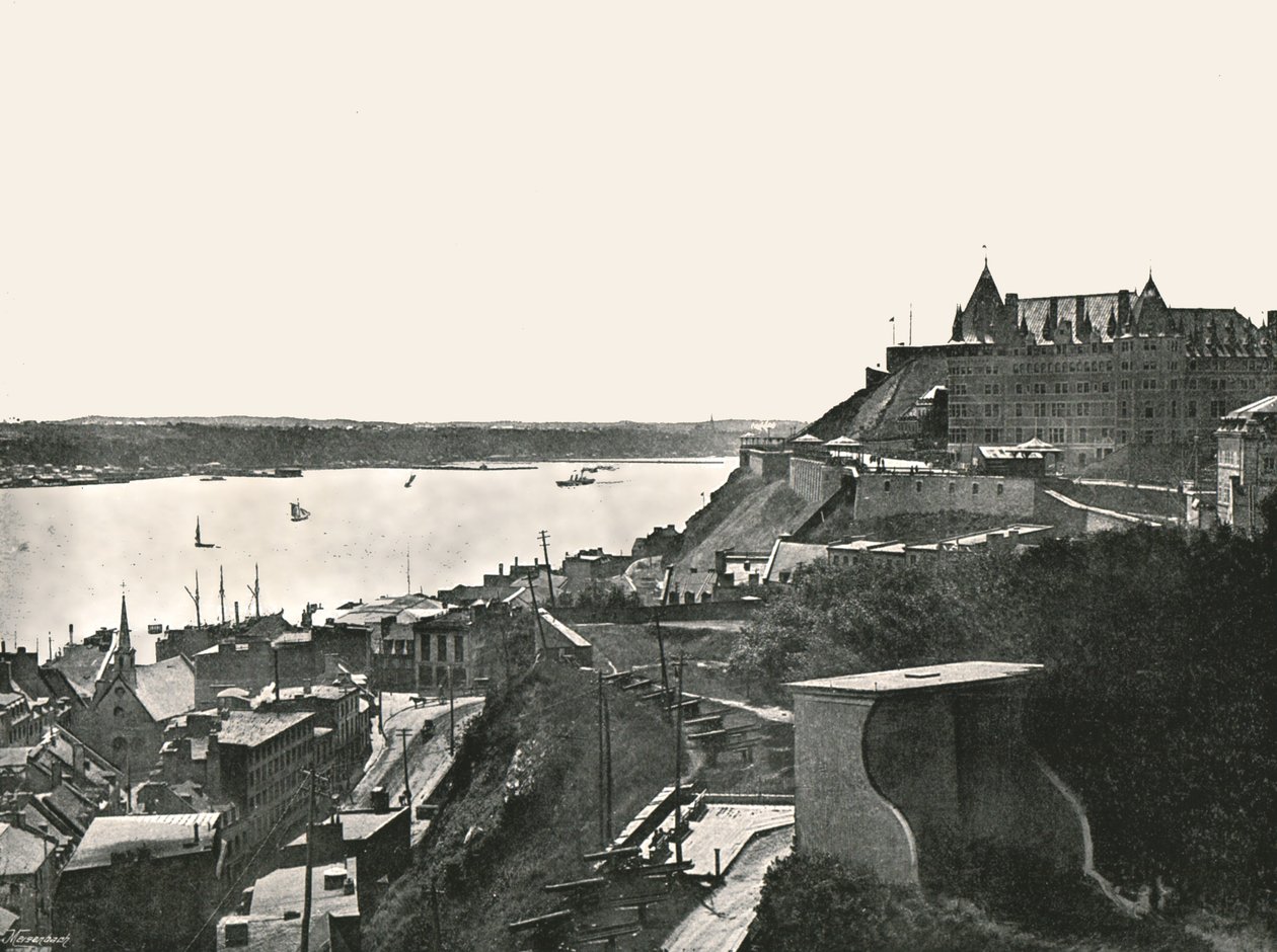 Citadelle ja St Lawrence -joki, Quebec, Kanada, 1895. tekijältä Unbekannt