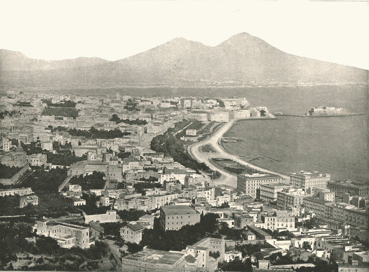 Kaupunki, lahti ja Vesuvius, Napoli, Italia, 1895. tekijältä Unbekannt