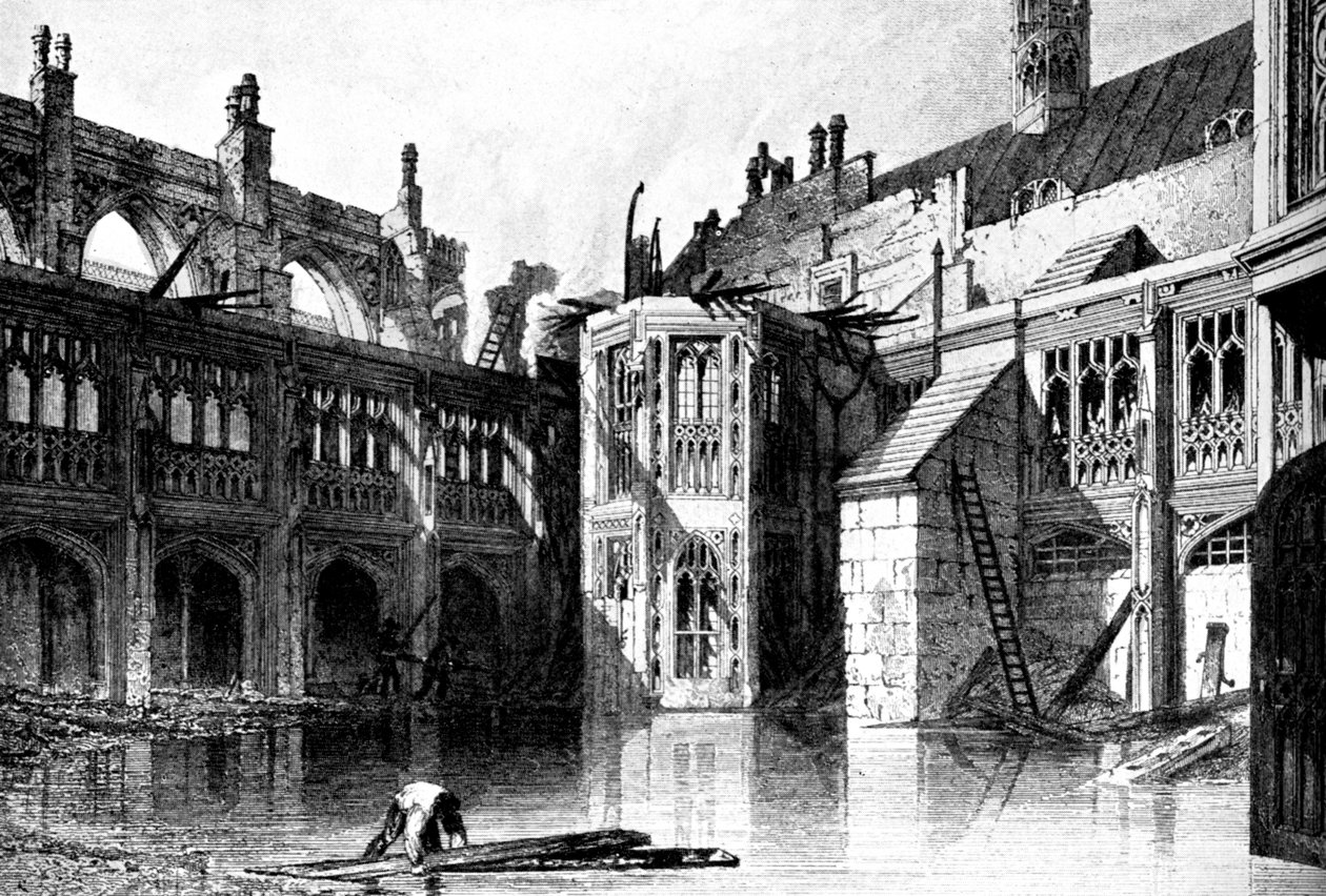 Cloister Court, St Stephens Chapel, Westminsterin palatsi, 1834 c1905 tekijältä Unbekannt