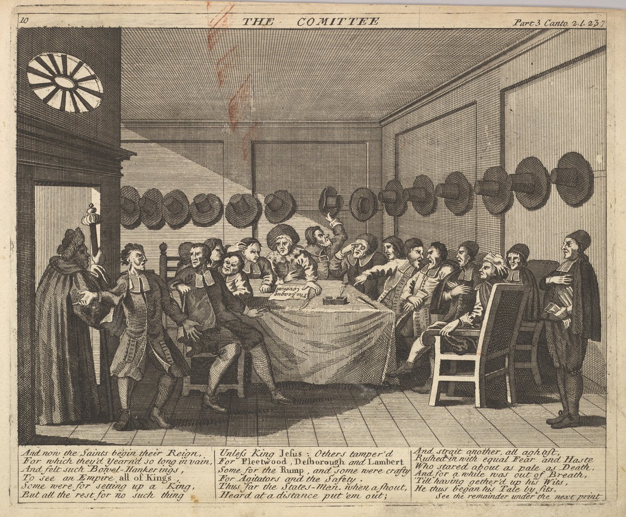 Komitean levy 10: Kuvituksia Samuel Butlerin Hudibrasista, 1725-30. tekijältä Unbekannt