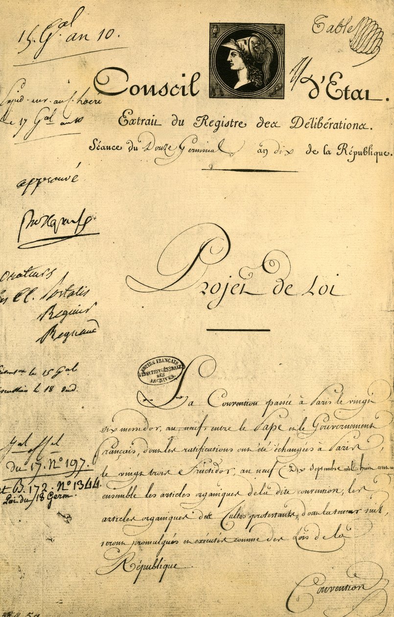 Konkordaatti ja orgaaniset artikkelit, 5. huhtikuuta 1802, 1921. tekijältä Unbekannt